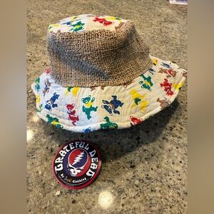 Grateful Dead Dancing Bear Hemp Bucket Hat - Unisex